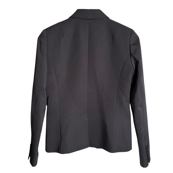 J. Crew Women’s School Boy Wool Blazer Size 2 Black Shoulder Pad Single Breasted - Picture 2 of 9